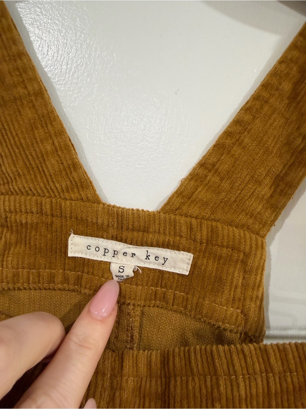 Copper Key Corduroy dress in Mustard Brown S - Picture 2 of 5